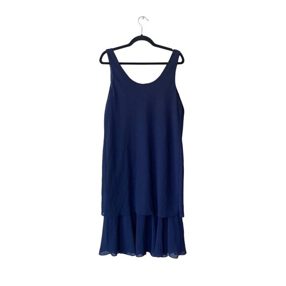 Cattiva New York Dress Size 10 Vintage 80's Midi A-line Crepe Tiered Ruffle - Picture 4 of 7